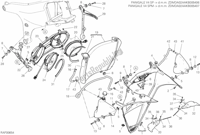 Wszystkie części do 25b - Ch? Odnica Wody Ducati Superbike Panigale V4 Speciale USA 1100 2019